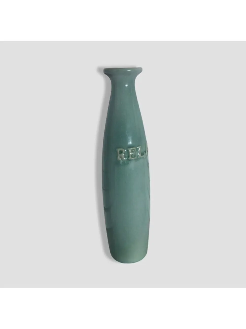 Art Pottery Vase Ceramic Relax Imprint Seafoam Green